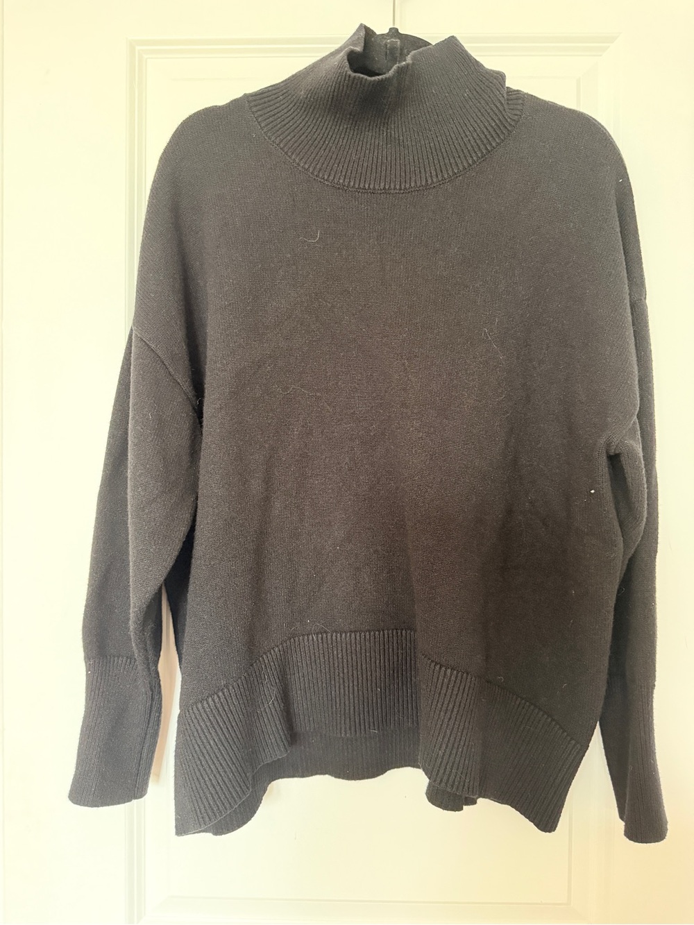 Commense, Black Funnel Neck Women's Sweater, Black, XL - Picture 6 of 8